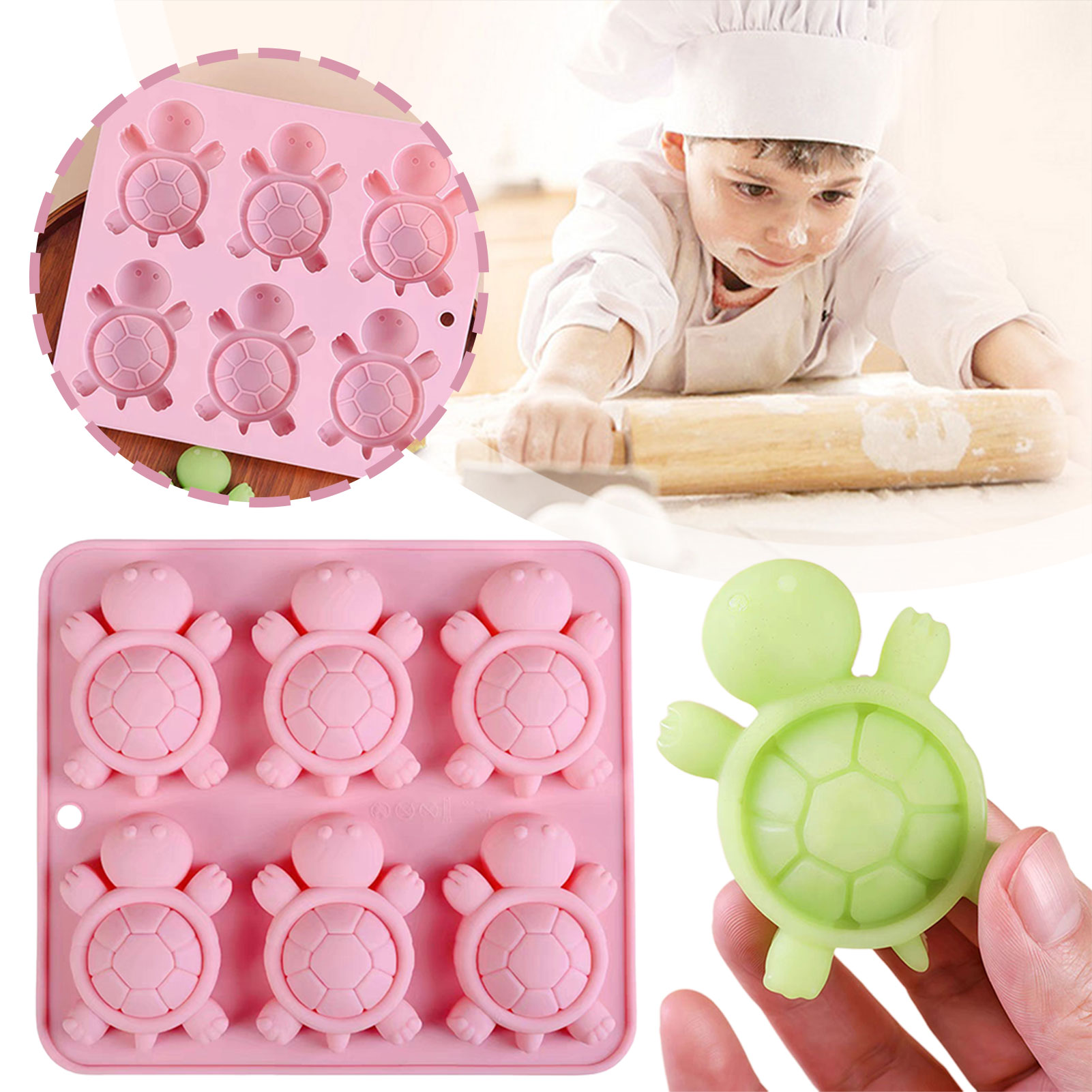 Kitchen Baking Trays - カメのアイストレイ3Dカメのウミガメのシリコン型DIYアイスキューブ用の手作りのキッチンベーキング用品