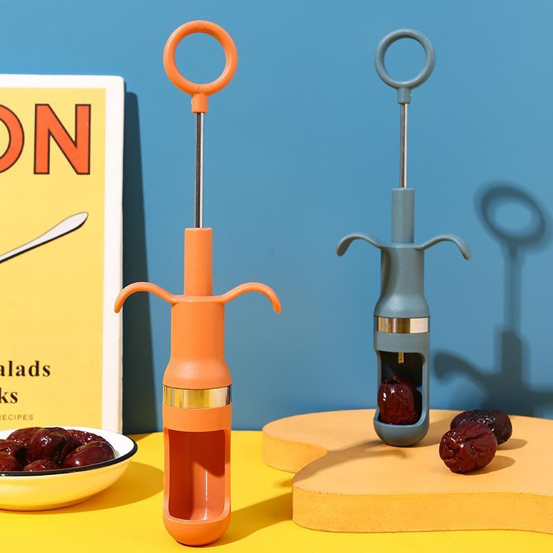 Kitchen Accessories For Baking - 滑り止めハンドル付きチェリー・赤ナツメ種抜きツール 家庭用キッチンベーキング・フルーツ加工アクセサリー