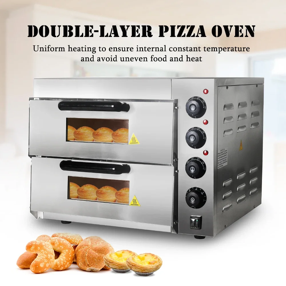 Commercial Kitchen Baking Oven - ホームワイズ業務用二層式電気オーブン、ステンレス製、ケーキ、チキン、パン焼き用