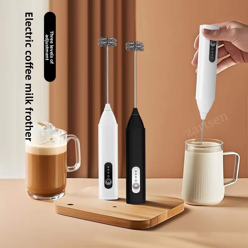 Kitchen Baking Blender - 3段階速度調整可能なUSBハンドヘルドミルクフォーマー電動エッグビーターポータブルコーヒーメーカーキッチンフードブレンダーミキサー