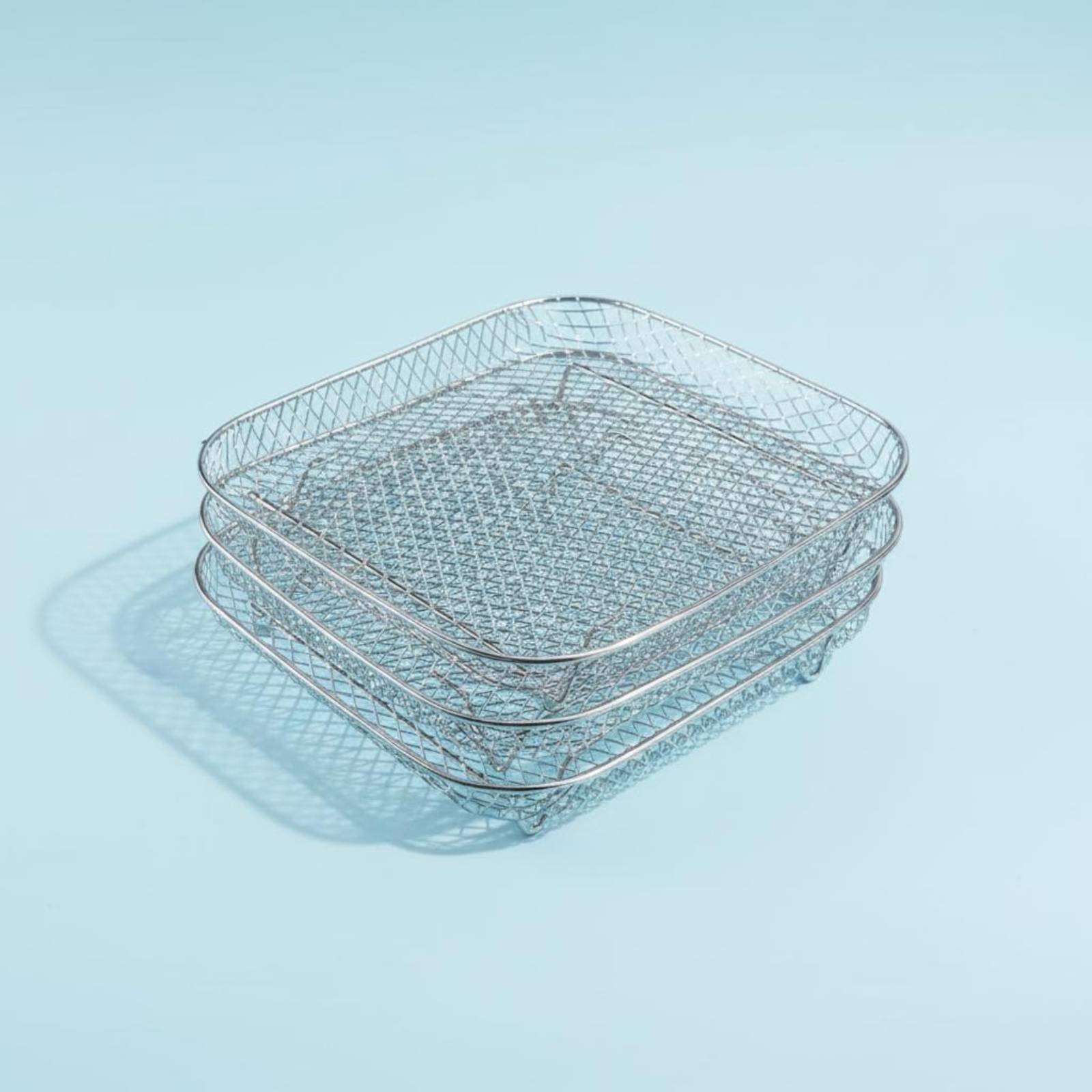 Kitchen Accessories For Baking - エアフライヤーラック耐熱3段メッシュバスケットキッチンアクセサリー