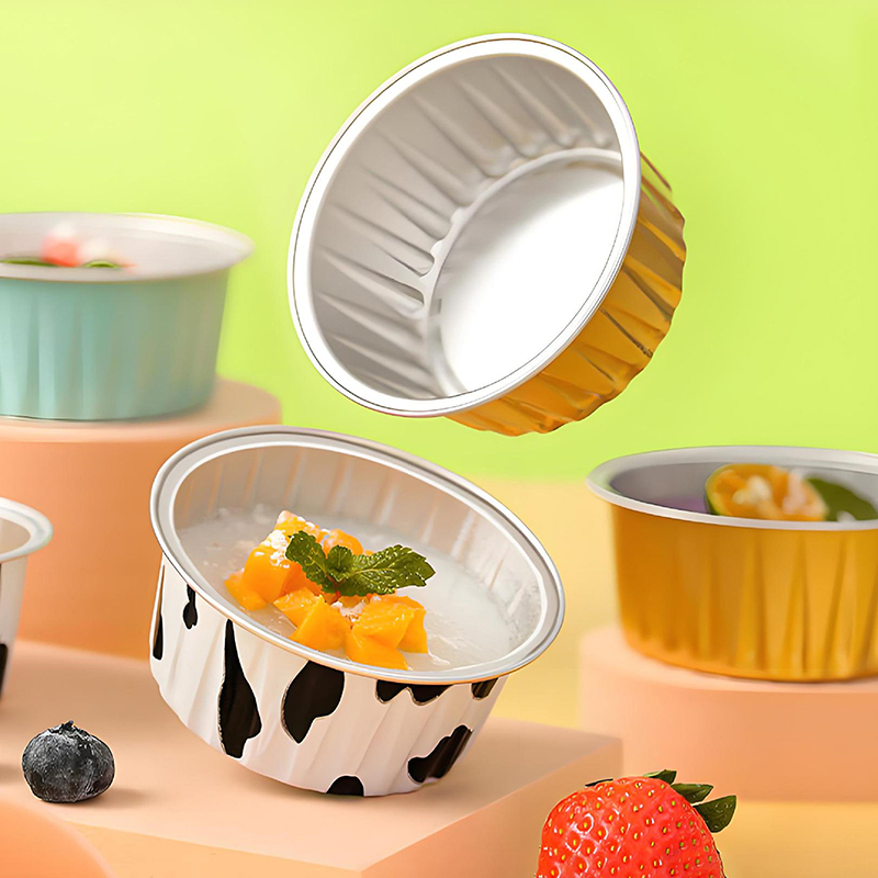 Kitchen Baking Pan - 10/20/30個入り 丸型ベーキングカップ 錫箔紙製 蓋付き 再利用可能なカップケーキカップ デザート