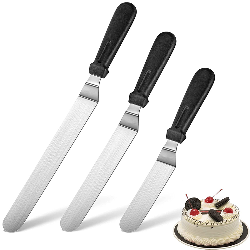 Offset Spatula Set - LMETJMA ケーキオフセットスパチュラ ステンレス鋼アイシングスパチュラ PP プラスチックハンドル付き ケーキデコレーションフロスティングスパチュラ