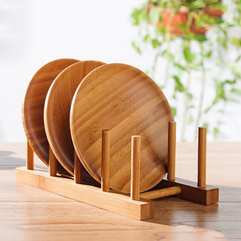 Kitchen Baking Pan Organizer - キッチン水切りラック皿ポット蓋竹ラック食器プレート乾燥水切り収納棚パンカバースタンドキッチンオーガナイザーホルダー