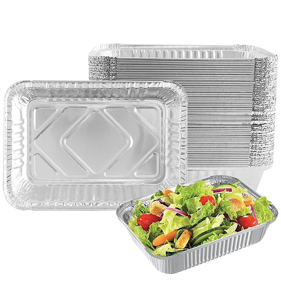 Kitchen Baking Pan Storage - 10/20 個使い捨てアルミ箔トレイ肥厚食品保存パンベーキング調理バーベキューグリルデザート家庭用キッチン