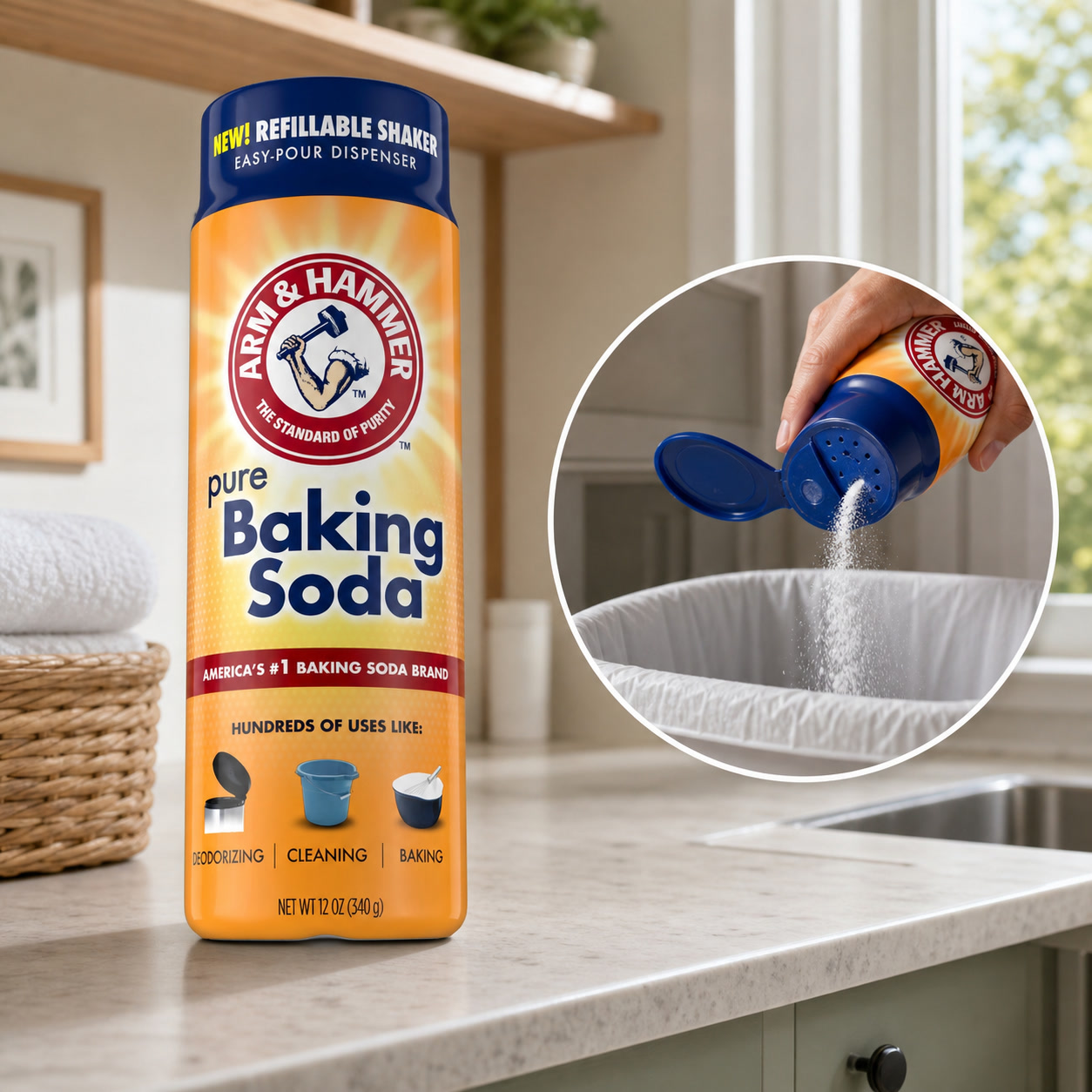 Kitchen Baking Soda - 2個入りベーキングソーダシェーカーエアフレッシュナー、無電源の固体芳香剤、家庭のキッチンやバスルーム用