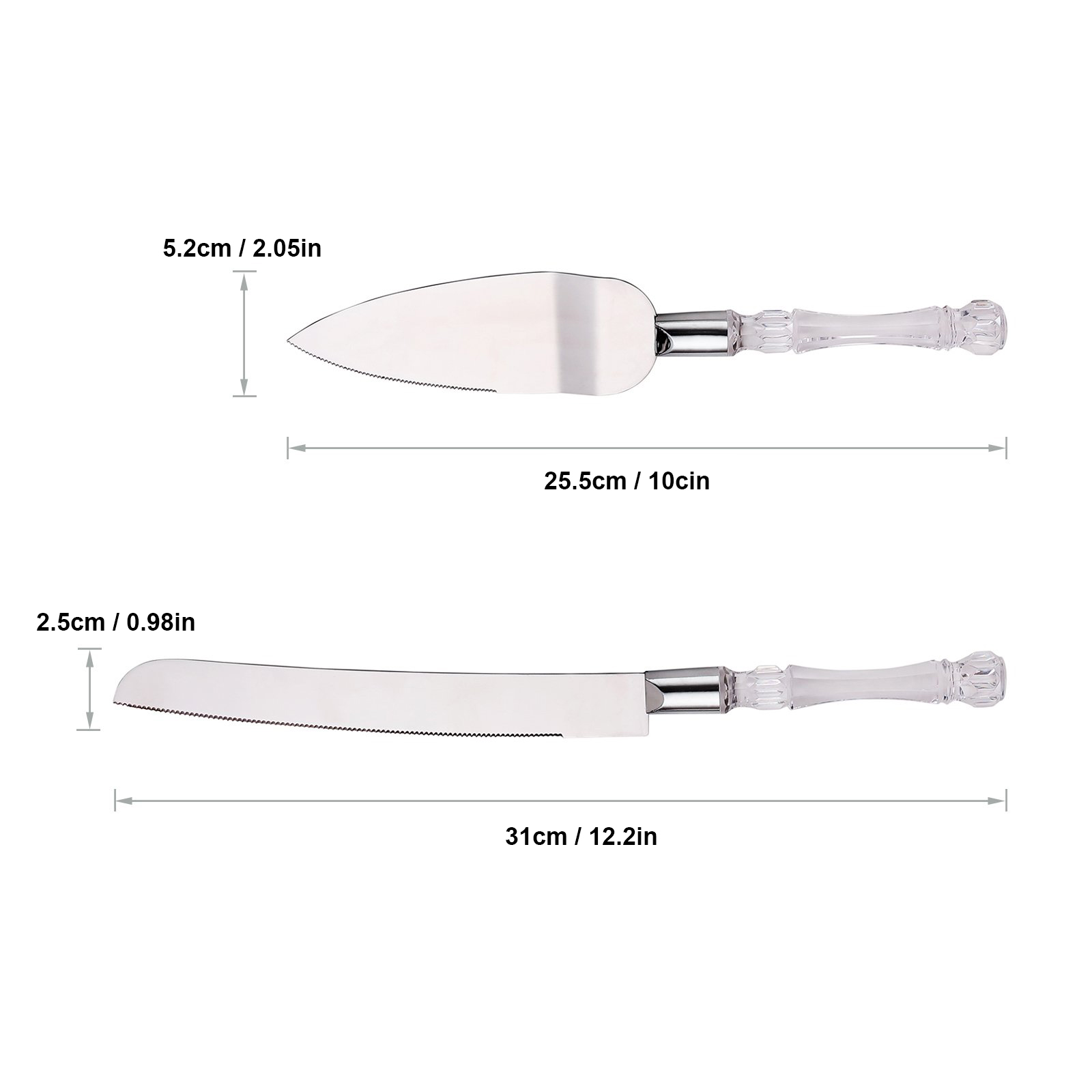 ステンレス鋼の刃のケーキナイフとサーバーセット,クリスタルハ - Offset Spatula Set のレビューと価格