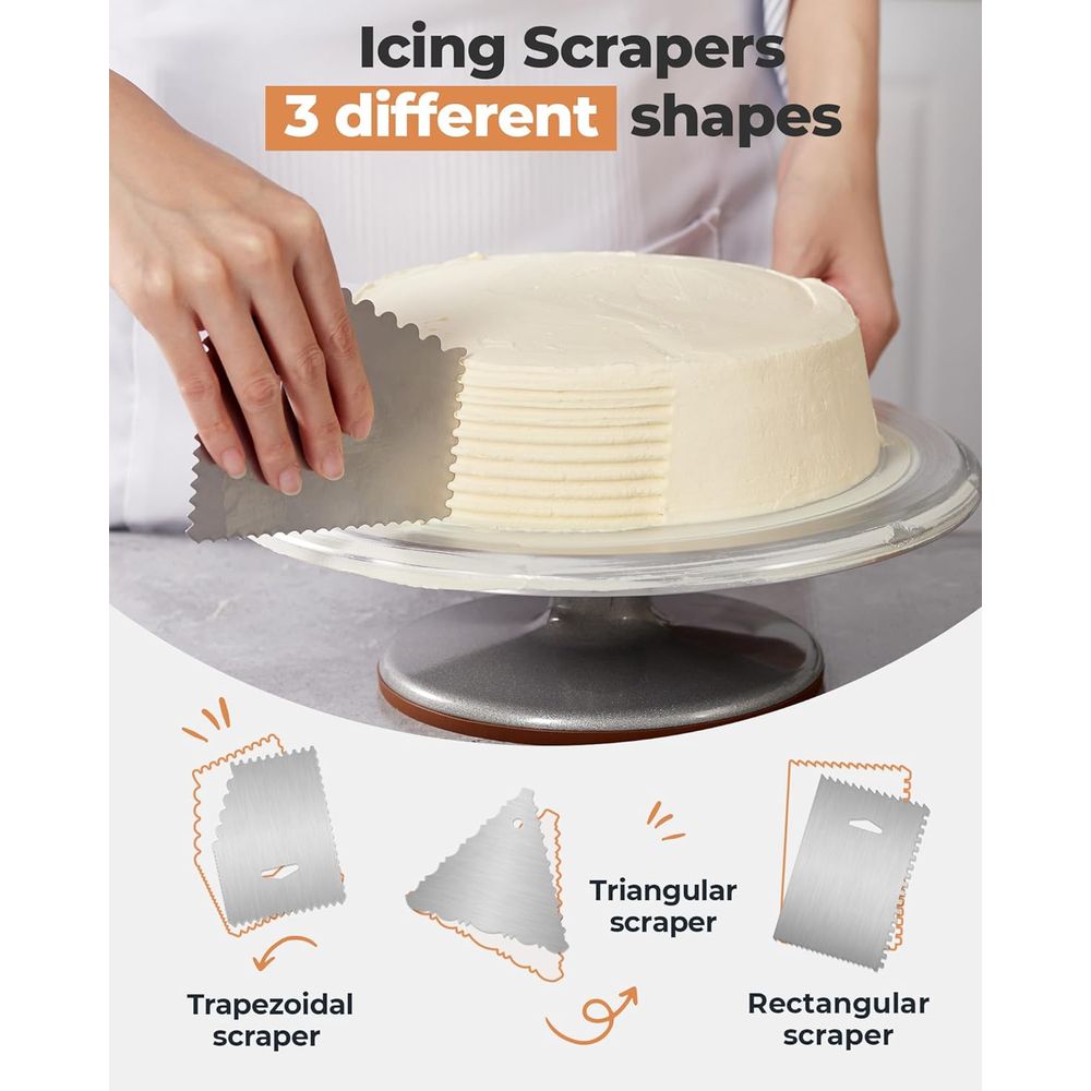 ケーキ回転台セット、回転式12インチスタンドまたはデコレーシ - Offset Spatula Set のレビューと価格