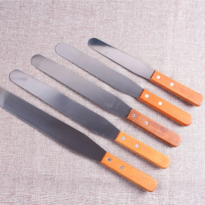 6/8/10/12インチケーキへら高品質ステンレス鋼木製ハン - Offset Spatula Set のレビューと価格