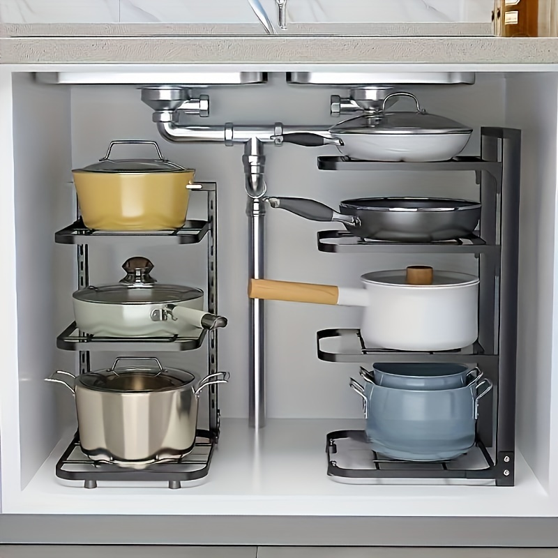 調節可能な鍋ラックオーガナイザー、キッチンステンレス鋼鍋収納 - Kitchen Baking Pan Organizer のレビューと価格