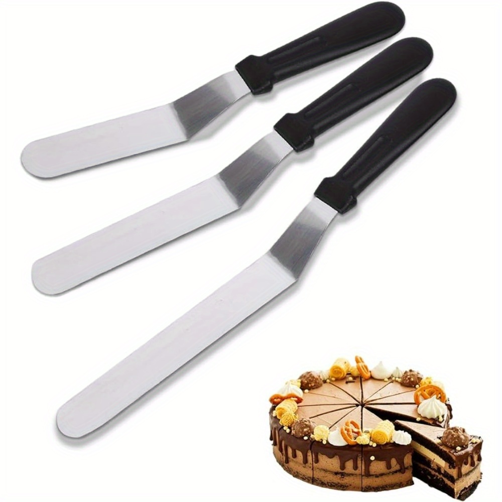 アイシングスパチュラ角度付きステンレス鋼パレットナイフ湾曲し - Offset Spatula Set のレビューと価格