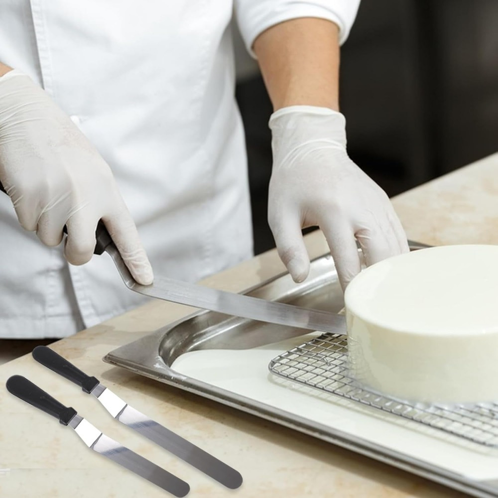 アイシングスパチュラ角度付きステンレス鋼パレットナイフ湾曲し - Offset Spatula Set のレビューと価格