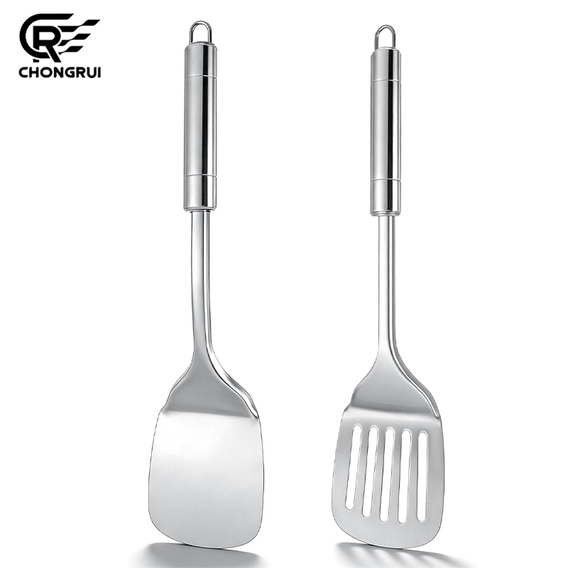 ステンレス製ターナー ロングハンドル スロット付きシャベル  - Offset Spatula Set のレビューと価格