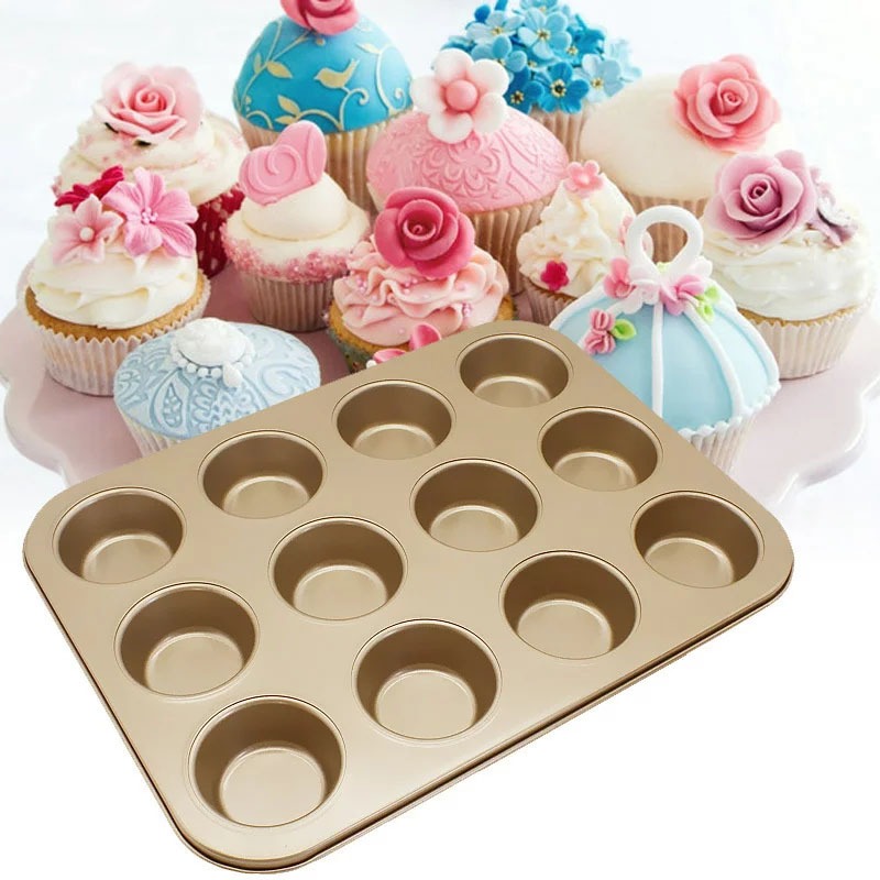 耐久性のある焦げ付き防止カップケーキパン、マフィントレイ、カ - Kitchen Essentials Baking Tray のレビューと価格