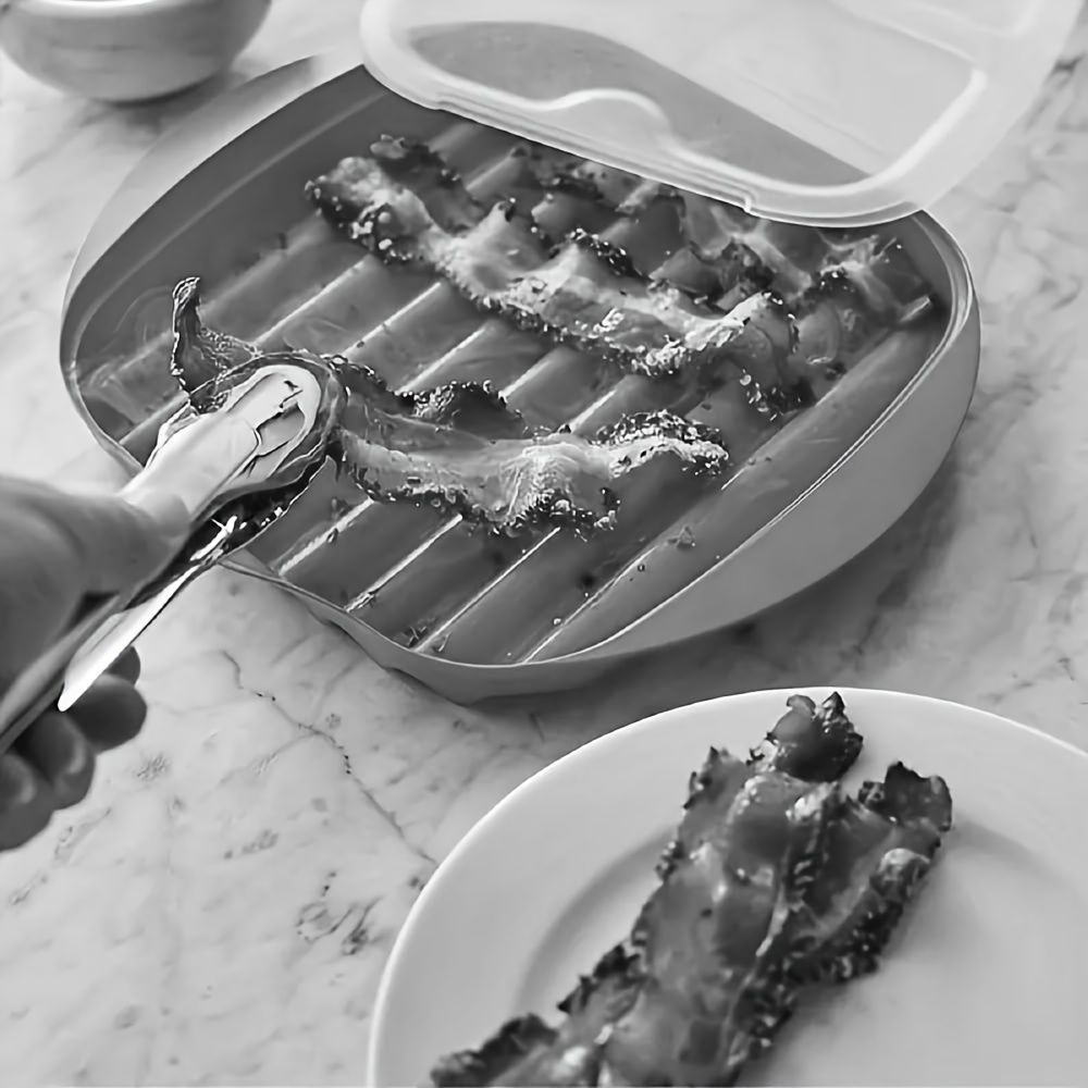 電子レンジ用ベーコン調理トレイ、油分たっぷりのベーコンソース - Kitchen Essentials Baking Tray のレビューと価格