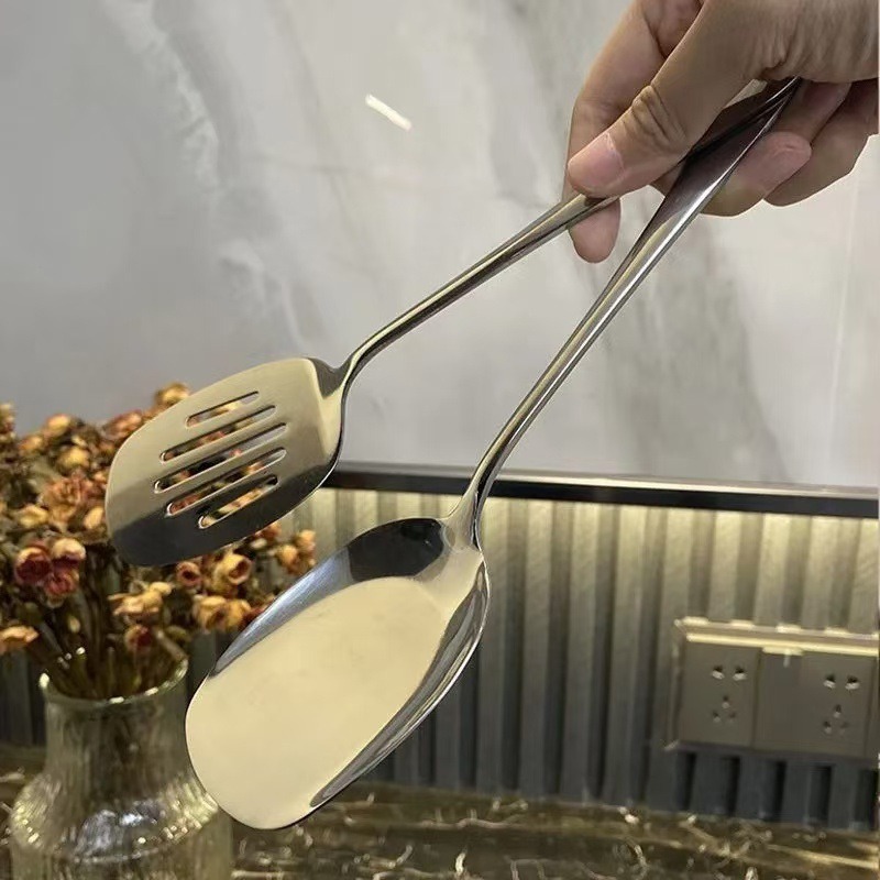 食品グレードのステンレス製中華鍋用スパチュラ、金属製キッチン - Offset Spatula Set のレビューと価格