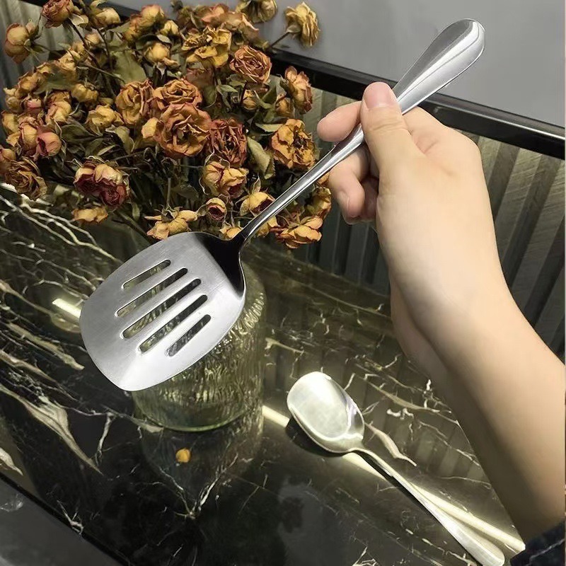 食品グレードのステンレス製中華鍋用スパチュラ、金属製キッチン - Offset Spatula Set のレビューと価格