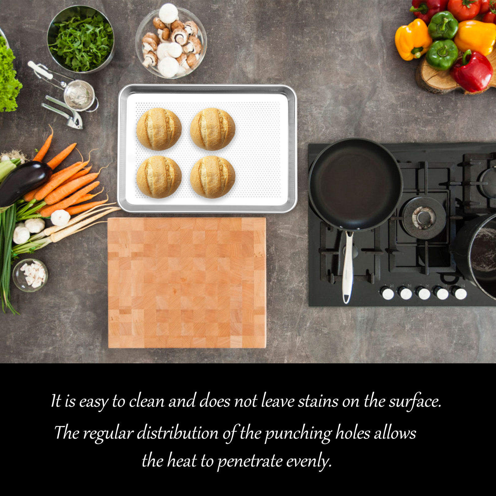 1個入り 防錆アルミ合金製ベーキングトレイ 多用途グリル蒸し - Kitchen Essentials Baking Tray のレビューと価格