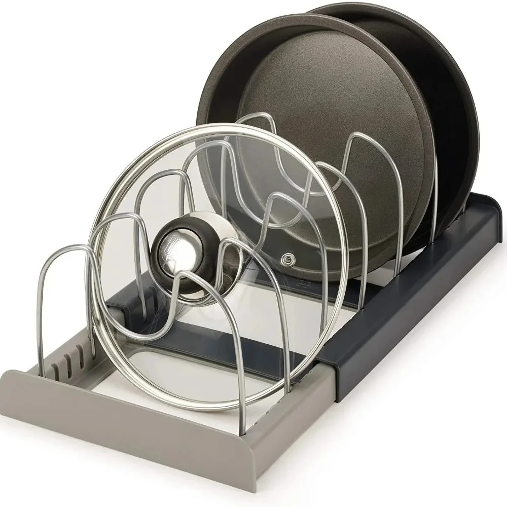 1個 7グリッド伸縮式鍋ラック、鍋オーガナイザー、鍋、フライ - Kitchen Baking Pan Organizer のレビューと価格