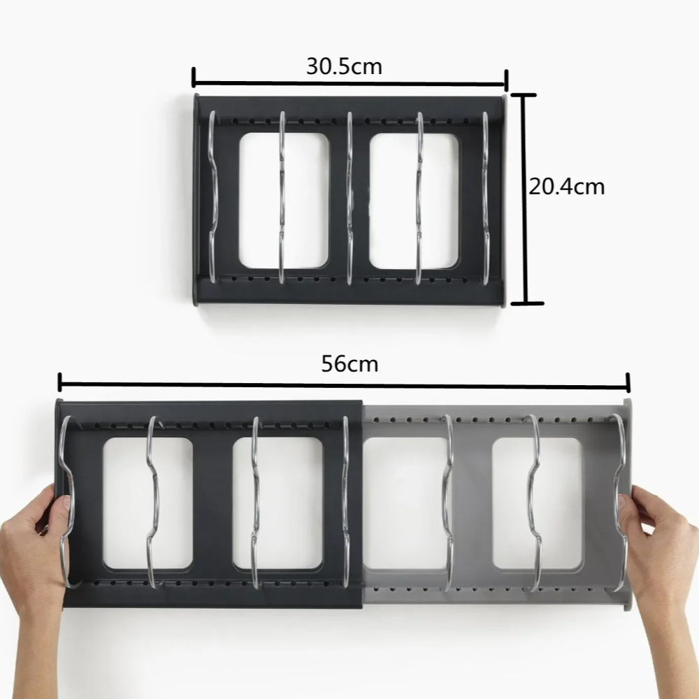 1個 7グリッド伸縮式鍋ラック、鍋オーガナイザー、鍋、フライ - Kitchen Baking Pan Organizer のレビューと価格