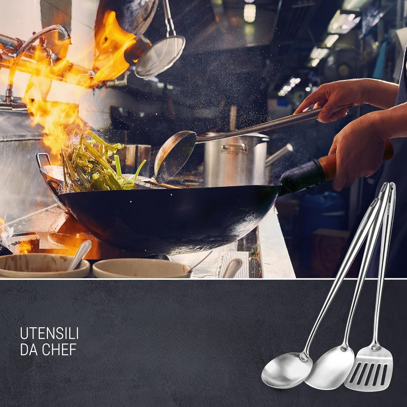 オールメタルステンレス製調理器具セット（中華鍋用スパチュラ、 - Offset Spatula Set のレビューと価格
