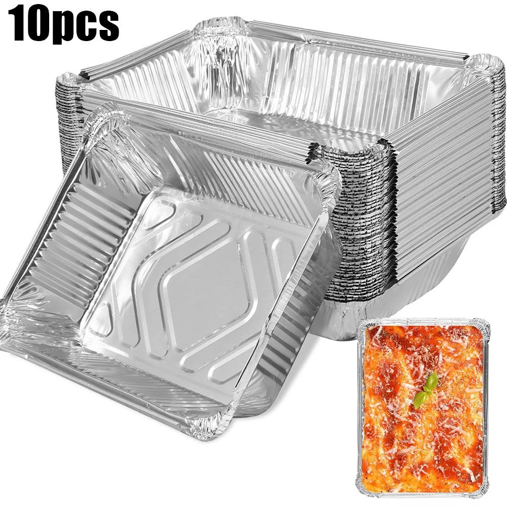 10 個使い捨てアルミ箔食品保存容器オーブンベーキングパン調 - Kitchen Baking Pan Storage のレビューと価格