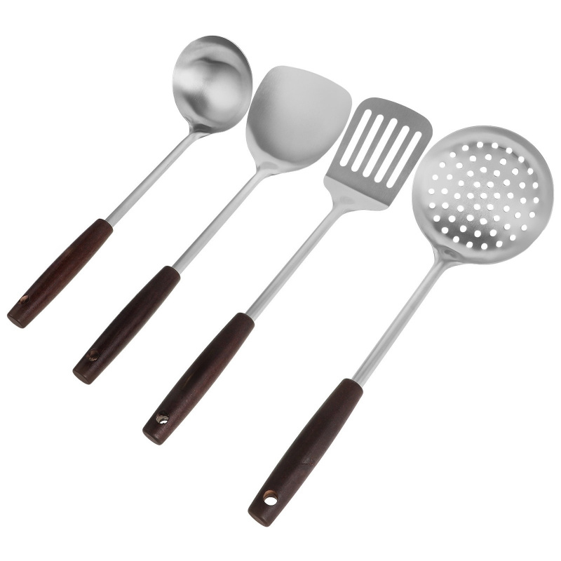ステンレス製木製ハンドル付きキッチン用品セット、長柄スパチュ - Offset Spatula Set のレビューと価格