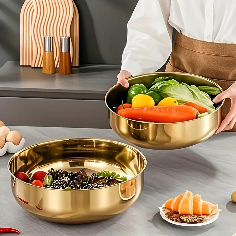 新しいステンレス製ミキシングボウル、蓋付き、頑丈で錆びにくい - Commercial Kitchen For Baking のレビューと価格