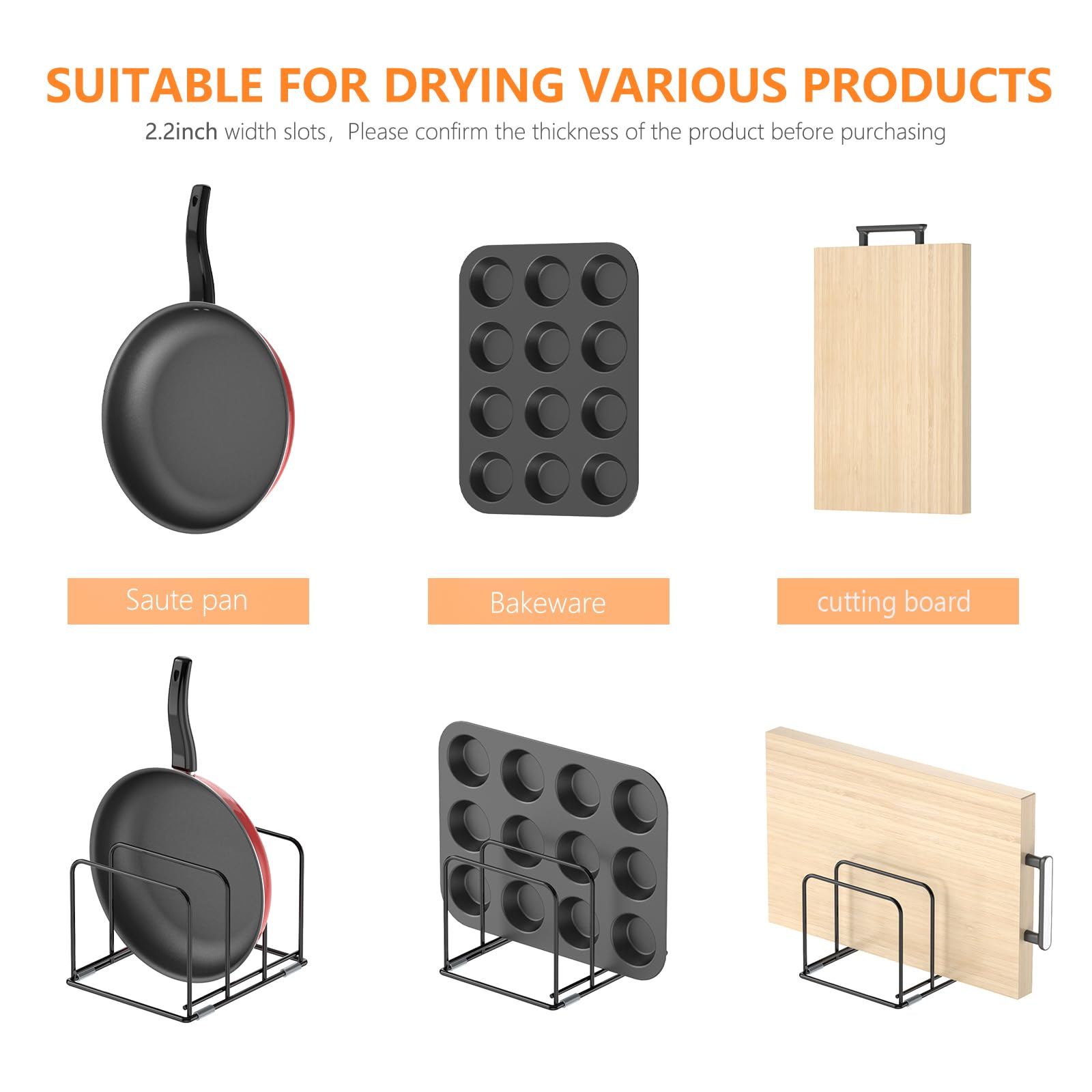 パンオーガナイザー キッチンキャビネットオーガナイザー スチ - Kitchen Baking Pan Storage のレビューと価格