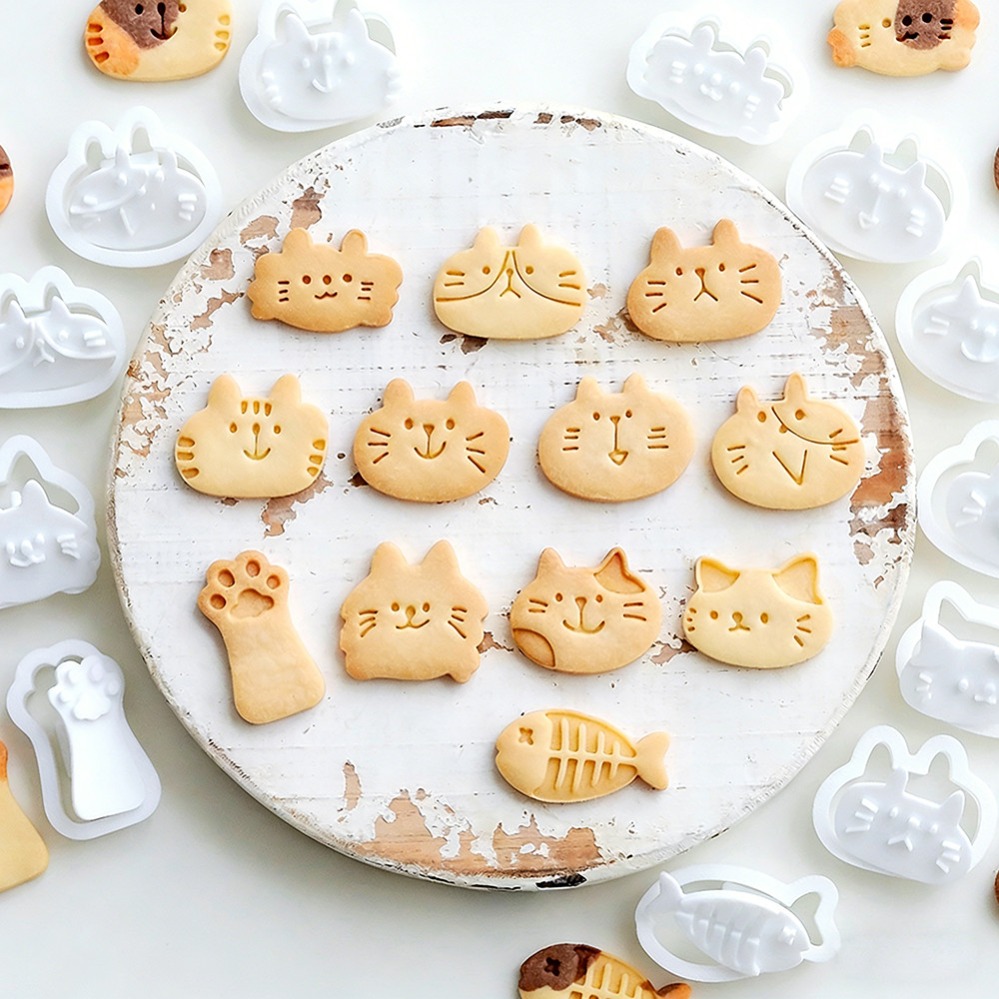 かわいい子猫DIYスタンプクッキーカッター焼き型ベーキングア - Kitchen Accessories For Baking のレビューと価格