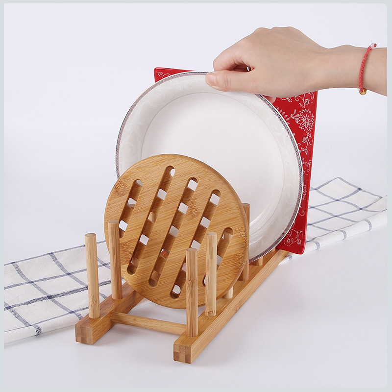 キッチン水切りラック皿ポット蓋竹ラック食器プレート乾燥水切り - Kitchen Baking Pan Organizer のレビューと価格