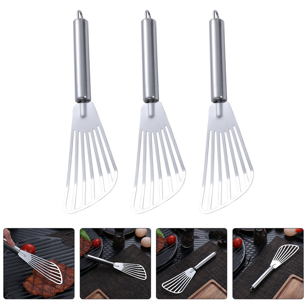3 個ステンレス鋼スパチュラステーキフライ魚用スロット付きタ - Kitchen Baking Cooking のレビューと価格