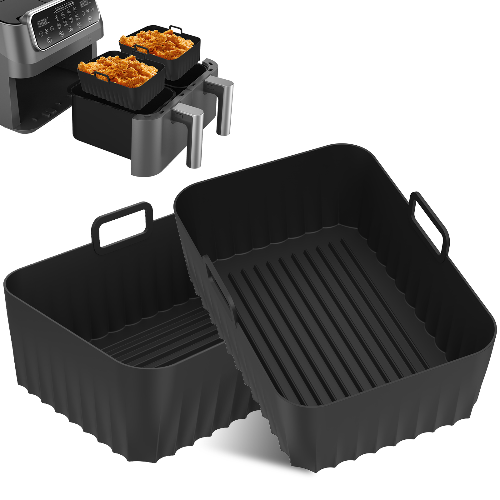 再利用可能なシリコン製エアフライヤーバスケットライナー、ノン - Kitchen Baking Trays のレビューと価格