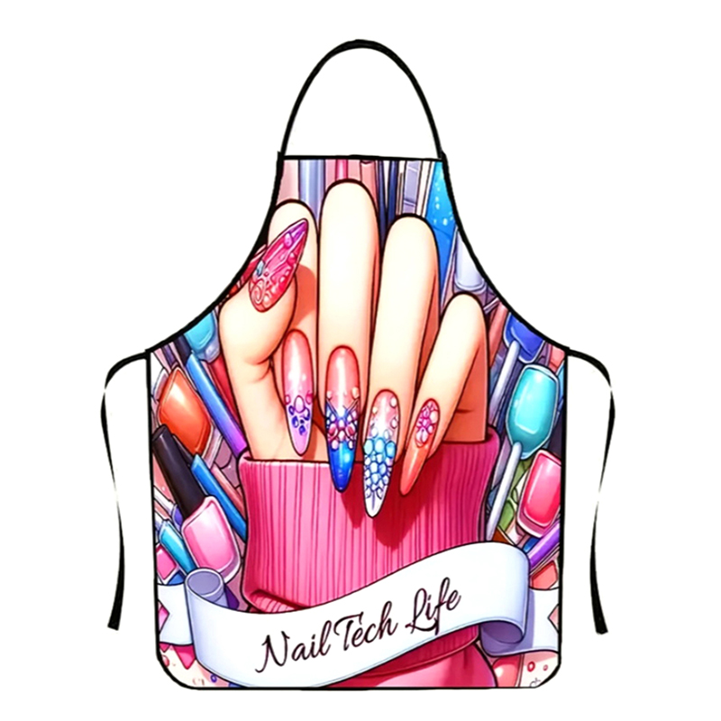1 個ネイルアート印刷美容キッチン女性エプロン家庭用クリーニ - Kitchen Baking Cooking のレビューと価格
