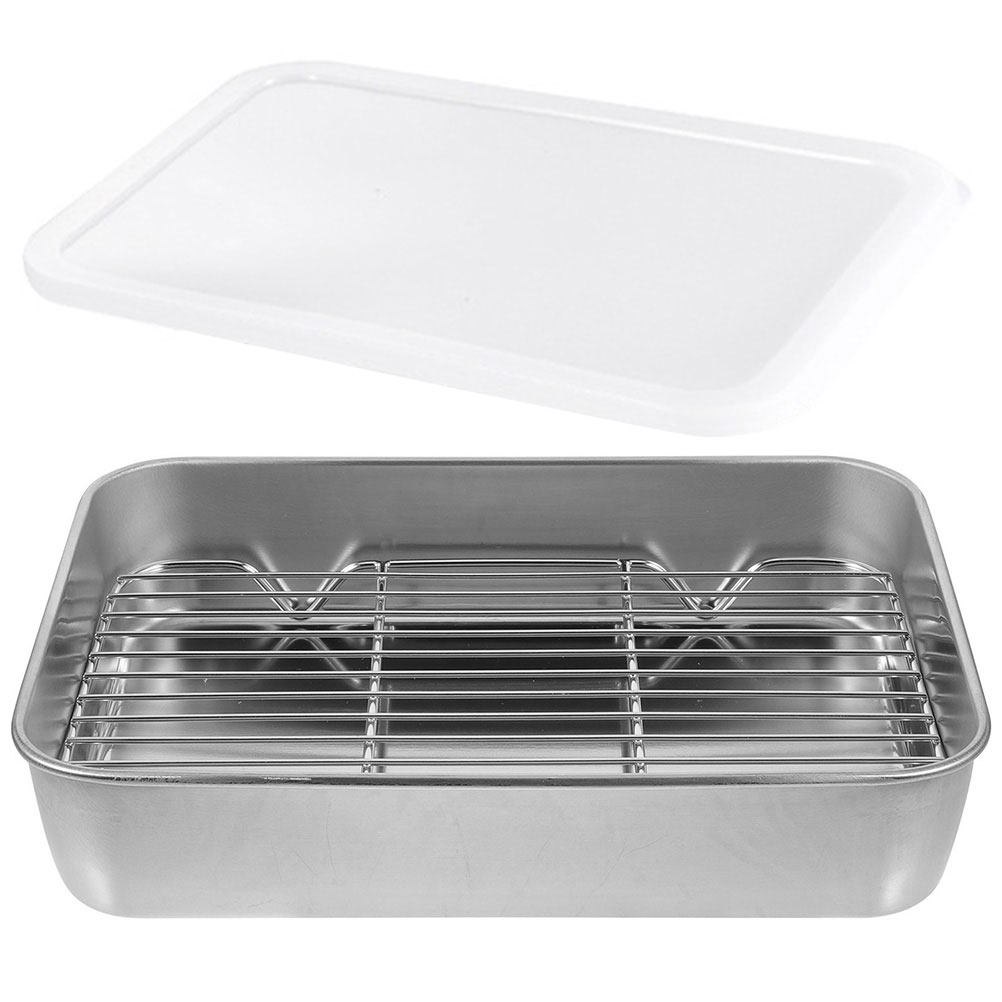 ステンレス製キッチン準備トレイ1セット、深型ベーキングパン、 - Kitchen Baking Pan Storage のレビューと価格