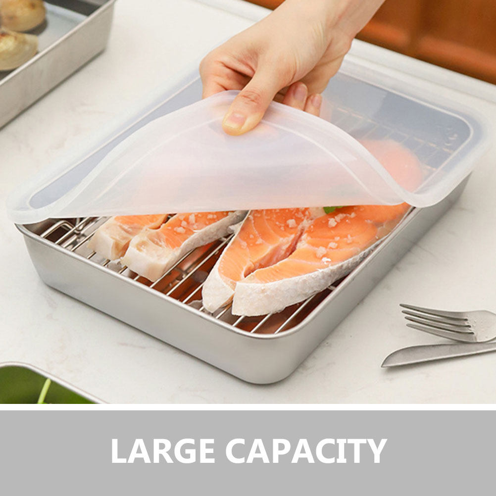 ステンレス製キッチン準備トレイ1セット、深型ベーキングパン、 - Kitchen Baking Pan Storage のレビューと価格