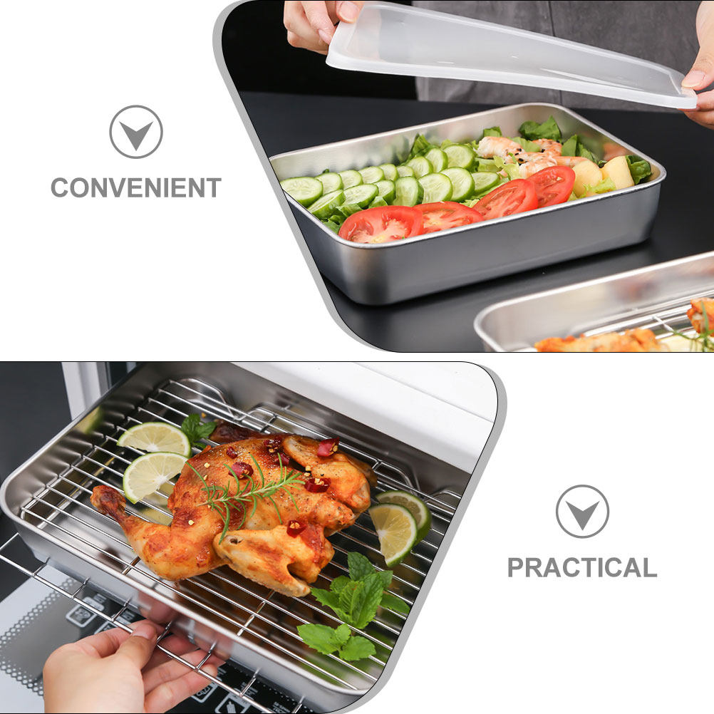 ステンレス製キッチン準備トレイ1セット、深型ベーキングパン、 - Kitchen Baking Pan Storage のレビューと価格