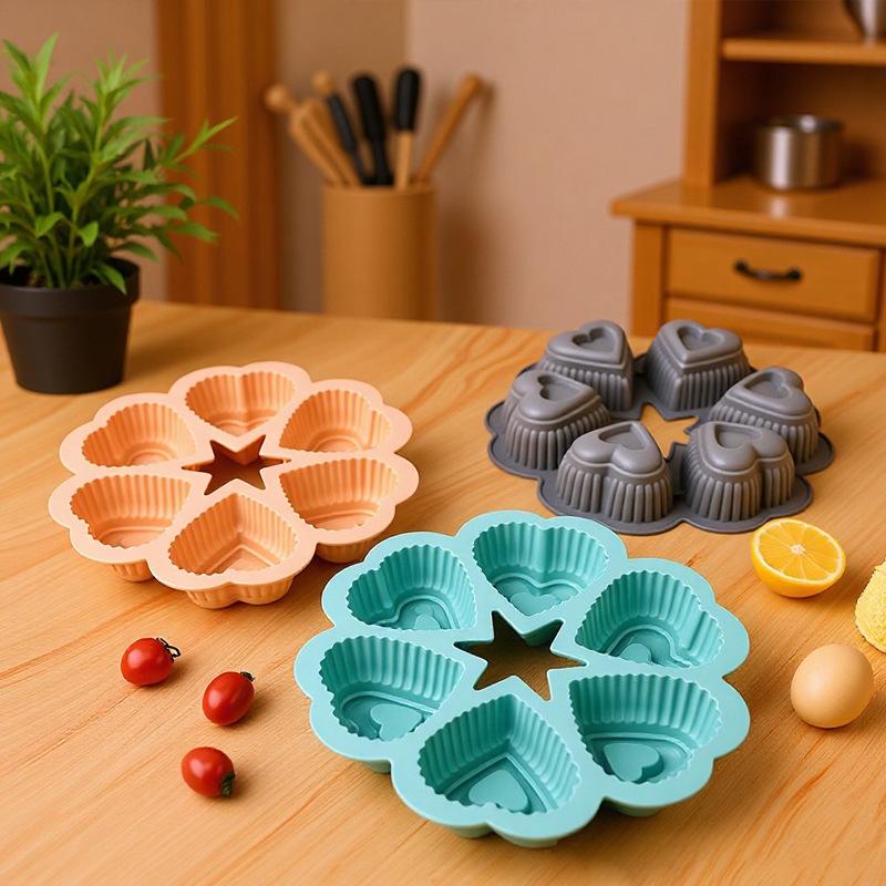 ノンスティックシリコンハート型ケーキ型 チョコレートやスポン - Kitchen Essentials Baking Tray のレビューと価格