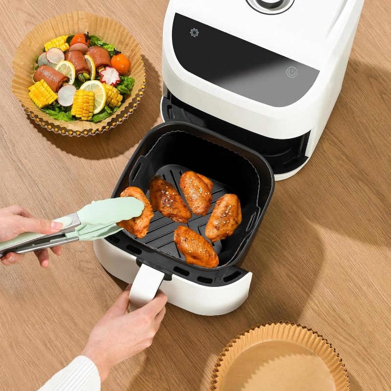 再利用可能なシリコンエアフライヤーライナー耐熱ノンスティック - Kitchen Baking Cooking のレビューと価格